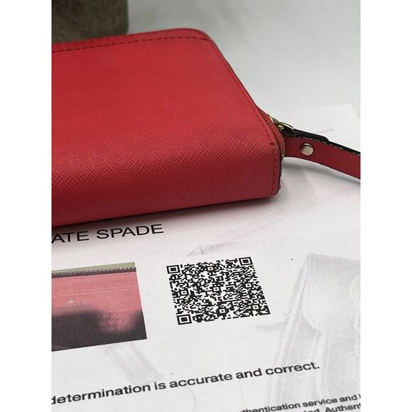 Authenticated Kate Spade New York Laurel Way Neda Accordion Zip Wallet Red Chili - Picture 8 of 12